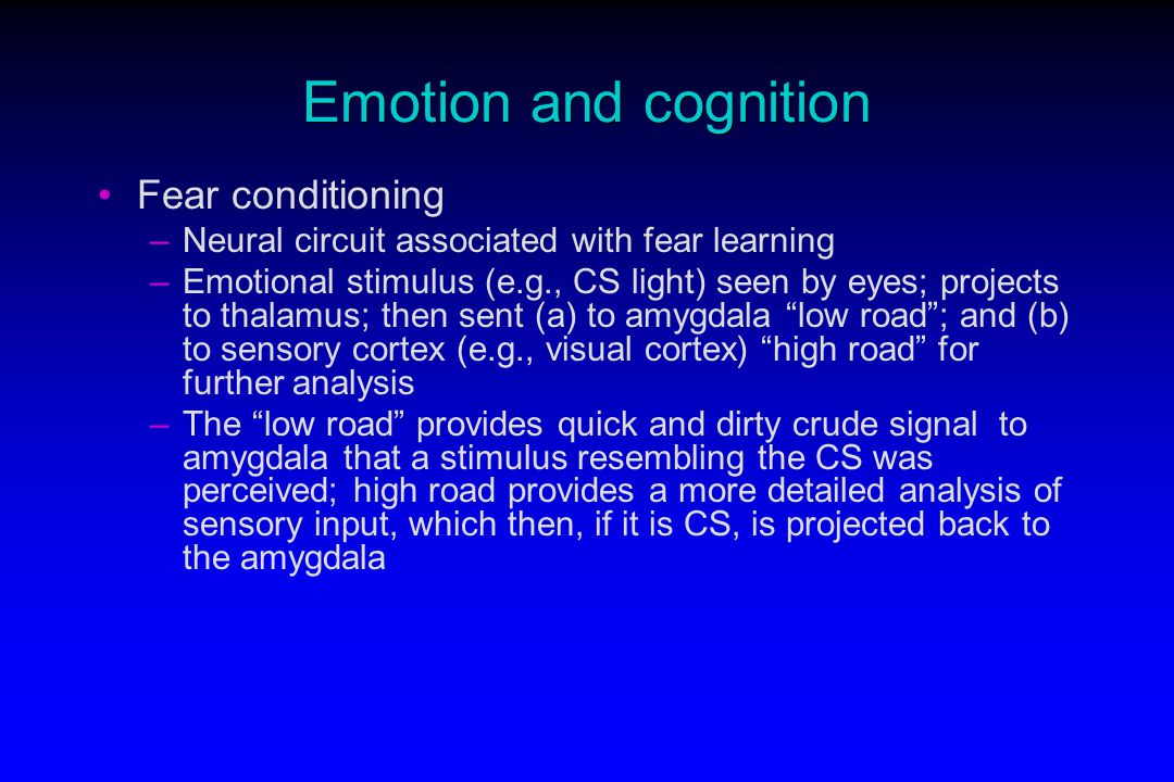 An analysis on the emotional aspects of conditioning